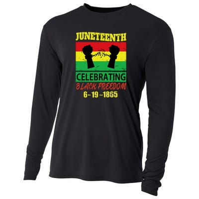 Juneteenth Celebrating Black Freedom 1865 Flag Cooling Performance Long Sleeve Crew