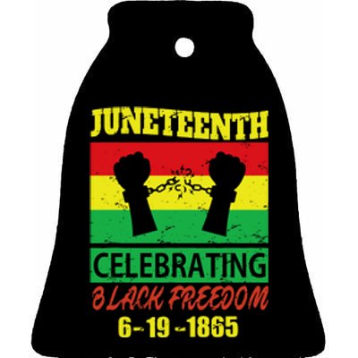 Juneteenth Celebrating Black Freedom 1865 Flag Ceramic Bell Ornament