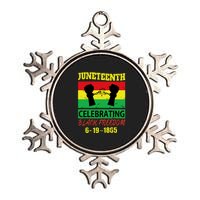 Juneteenth Celebrating Black Freedom 1865 Flag Metallic Star Ornament