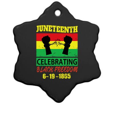 Juneteenth Celebrating Black Freedom 1865 Flag Ceramic Star Ornament