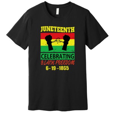 Juneteenth Celebrating Black Freedom 1865 Flag Premium T-Shirt