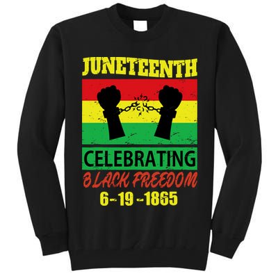 Juneteenth Celebrating Black Freedom 1865 Flag Tall Sweatshirt