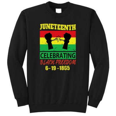 Juneteenth Celebrating Black Freedom 1865 Flag Tall Sweatshirt