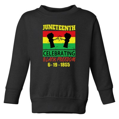 Juneteenth Celebrating Black Freedom 1865 Flag Toddler Sweatshirt