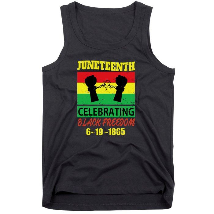 Juneteenth Celebrating Black Freedom 1865 Flag Tank Top