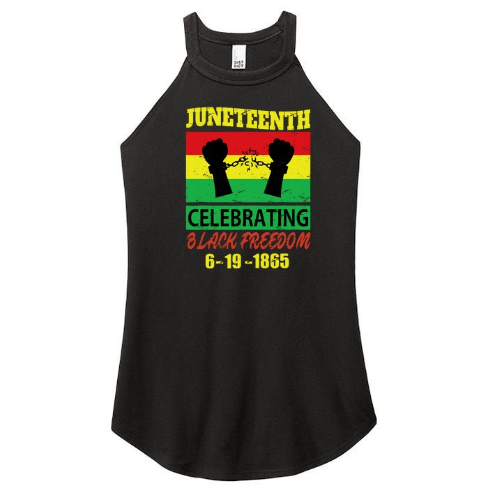 Juneteenth Celebrating Black Freedom 1865 Flag Women's Perfect Tri Rocker Tank