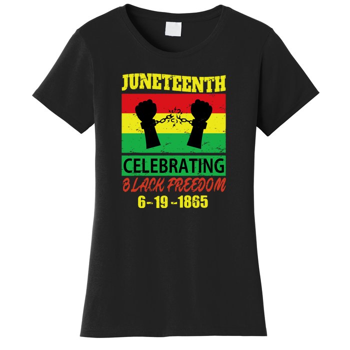 Juneteenth Celebrating Black Freedom 1865 Flag Women's T-Shirt