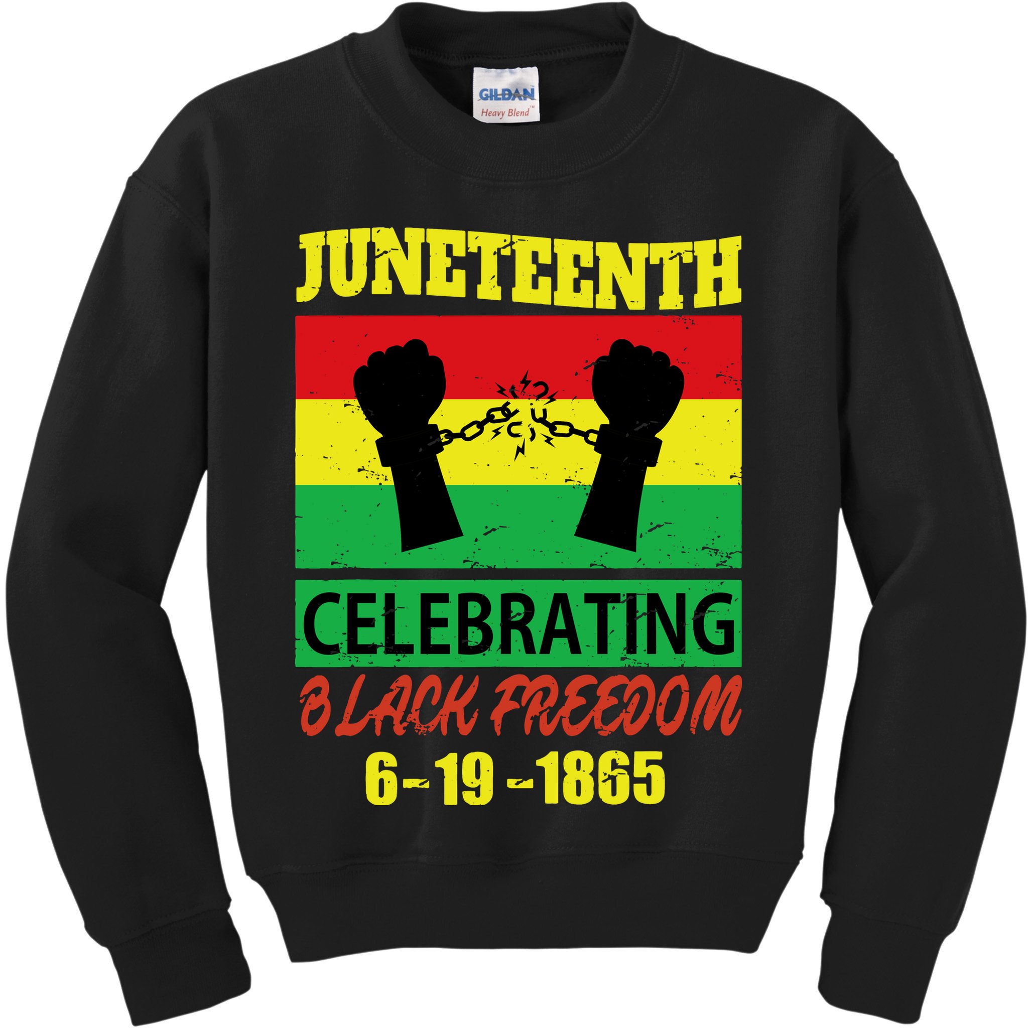 Juneteenth Celebrating Black Freedom 1865 Flag Kids Sweatshirt