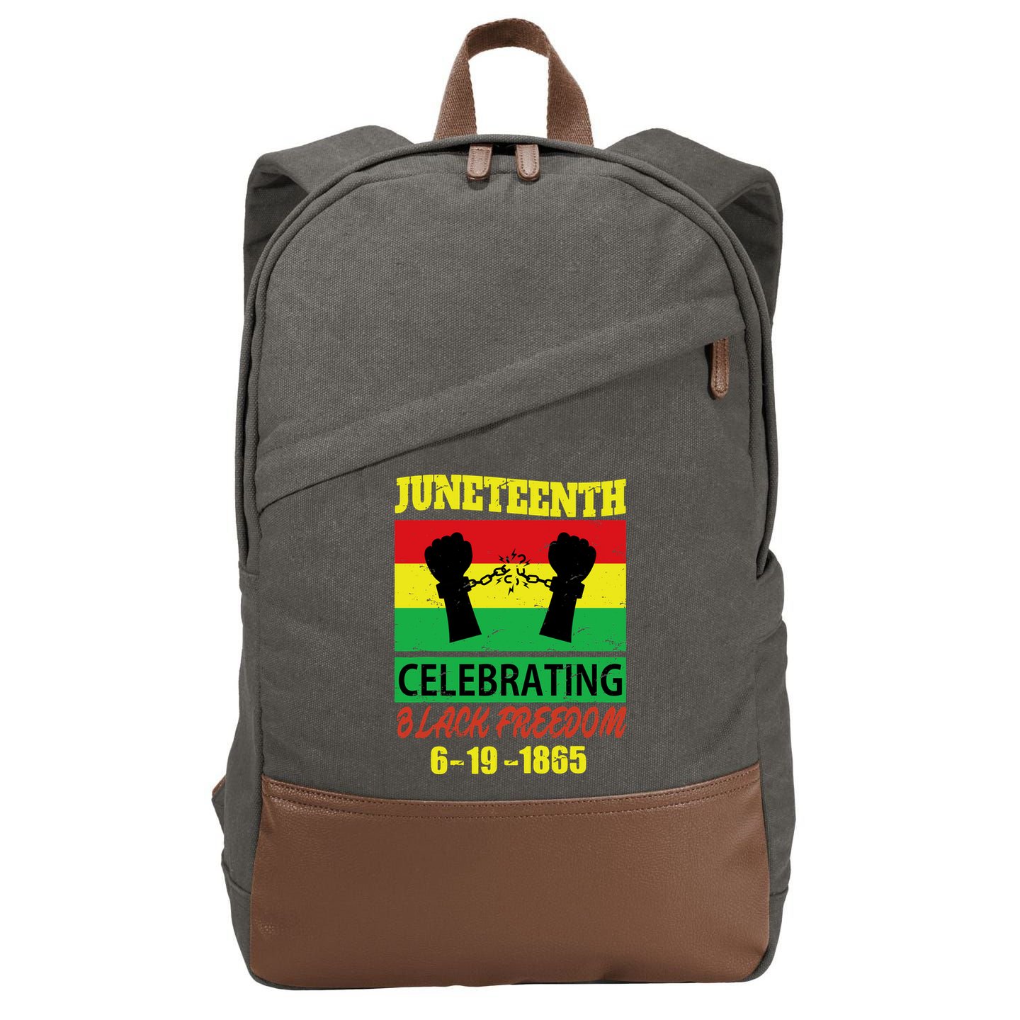 Juneteenth Celebrating Black Freedom 1865 Flag Cotton Canvas Backpack