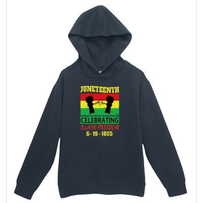 Juneteenth Celebrating Black Freedom 1865 Flag Urban Pullover Hoodie