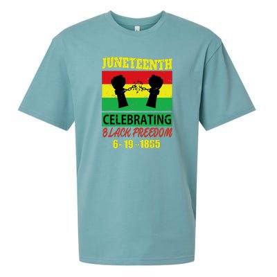 Juneteenth Celebrating Black Freedom 1865 Flag Sueded Cloud Jersey T-Shirt