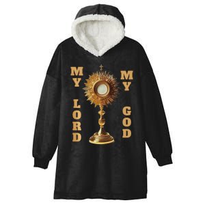 Jesus Christ Blessed Sacrament My Lord Hooded Wearable Blanket