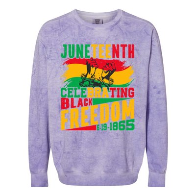 Junenth Celebrating Black Freedom Break Every Chains Gift Colorblast Crewneck Sweatshirt