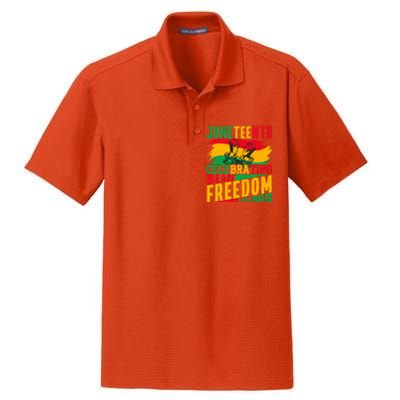 Junenth Celebrating Black Freedom Break Every Chains Gift Dry Zone Grid Polo