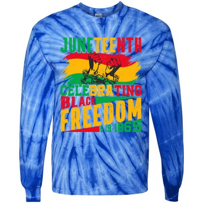 Junenth Celebrating Black Freedom Break Every Chains Gift Tie-Dye Long Sleeve Shirt