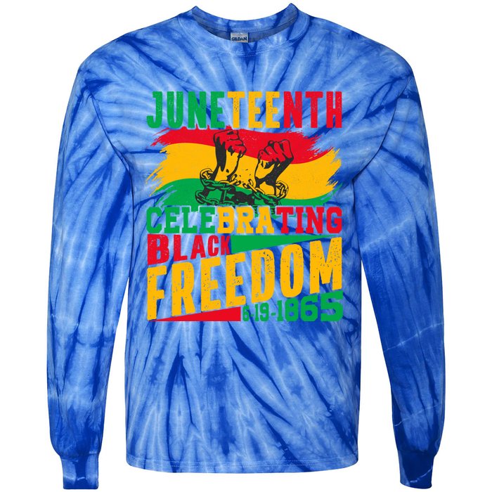 Junenth Celebrating Black Freedom Break Every Chains Gift Tie-Dye Long Sleeve Shirt