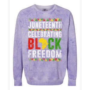 Junenth Celebrating Black Freedom Africa 1865 Junenth Gift Colorblast Crewneck Sweatshirt