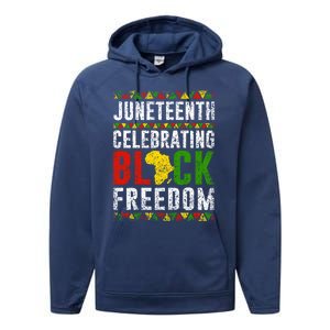 Junenth Celebrating Black Freedom Africa 1865 Junenth Gift Performance Fleece Hoodie