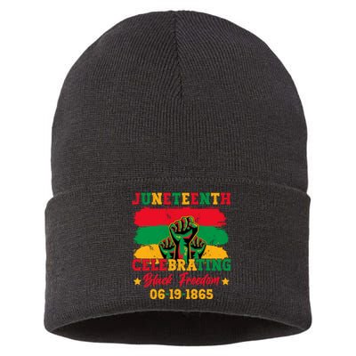 Juneteenth Celebrating Black Freedom 1865 African American Sustainable Knit Beanie