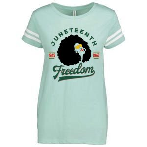 Juneteenth Celebrating Black Freedom 1865 African American Enza Ladies Jersey Football T-Shirt