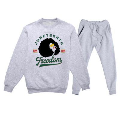 Juneteenth Celebrating Black Freedom 1865 African American Premium Crewneck Sweatsuit Set