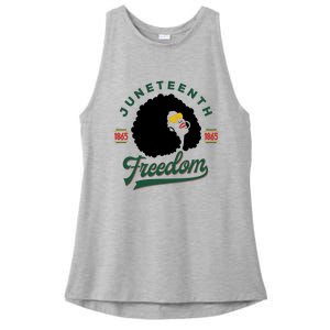 Juneteenth Celebrating Black Freedom 1865 African American Ladies PosiCharge Tri-Blend Wicking Tank