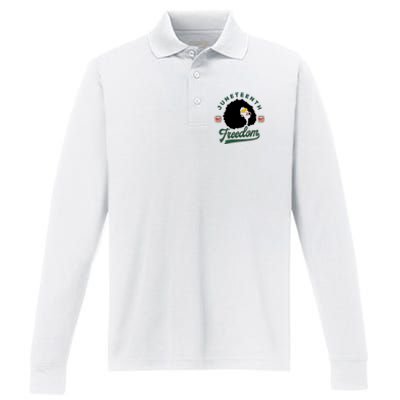 Juneteenth Celebrating Black Freedom 1865 African American Performance Long Sleeve Polo