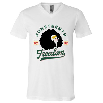 Juneteenth Celebrating Black Freedom 1865 African American V-Neck T-Shirt