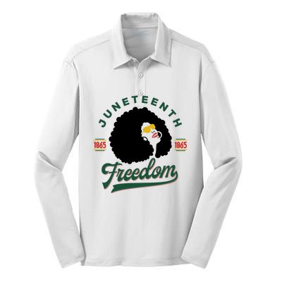 Juneteenth Celebrating Black Freedom 1865 African American Silk Touch Performance Long Sleeve Polo