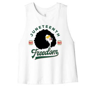 Juneteenth Celebrating Black Freedom 1865 African American Women's Racerback Cropped Tank