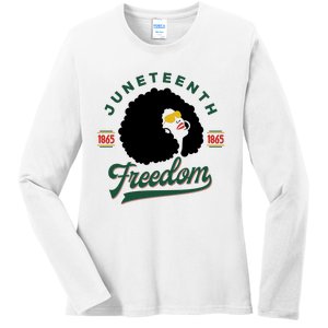 Juneteenth Celebrating Black Freedom 1865 African American Ladies Long Sleeve Shirt