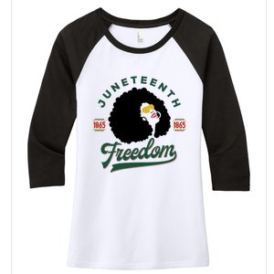 Juneteenth Celebrating Black Freedom 1865 African American Women's Tri-Blend 3/4-Sleeve Raglan Shirt