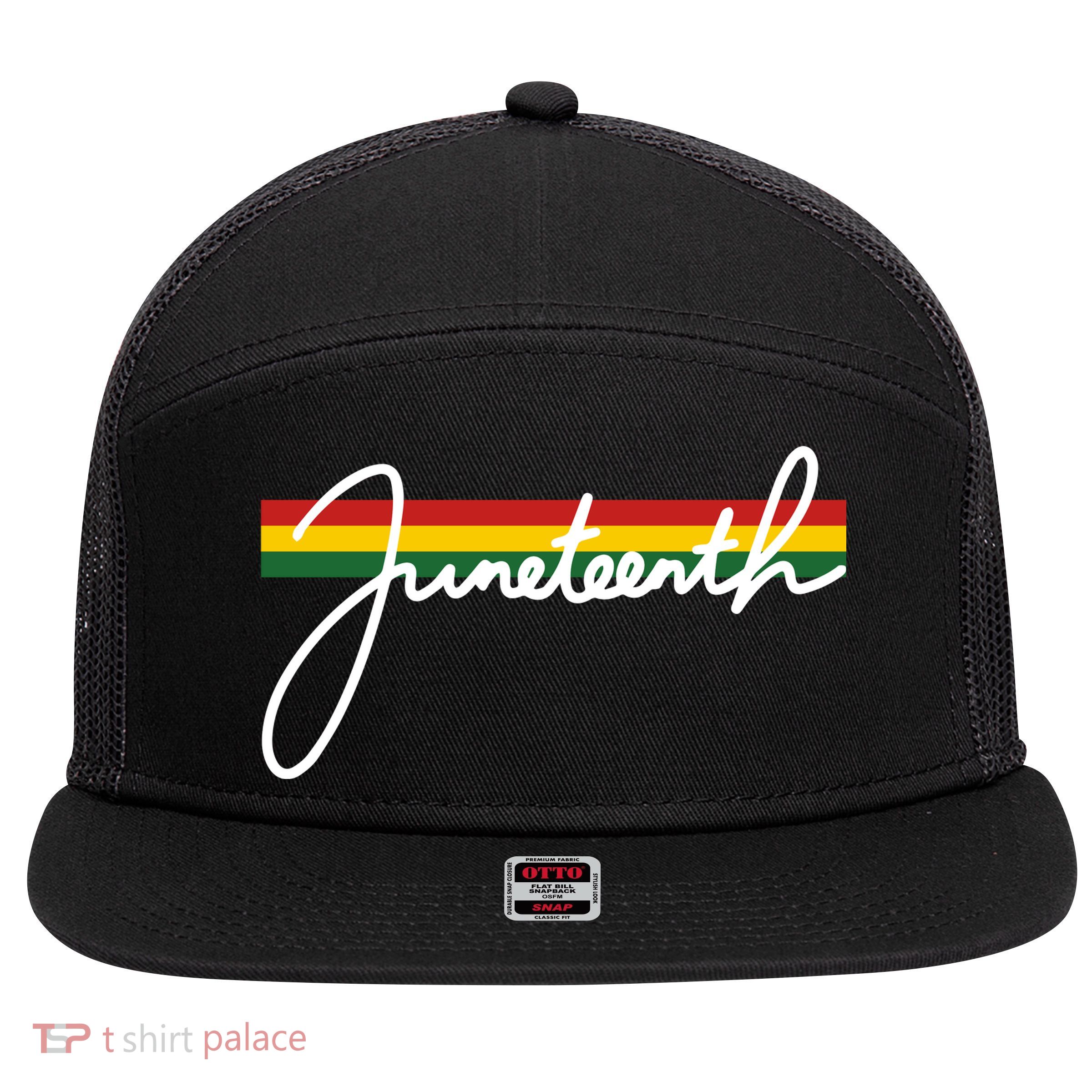 Juneteenth Cool Black History 7 Panel Mesh Trucker Snapback Hat