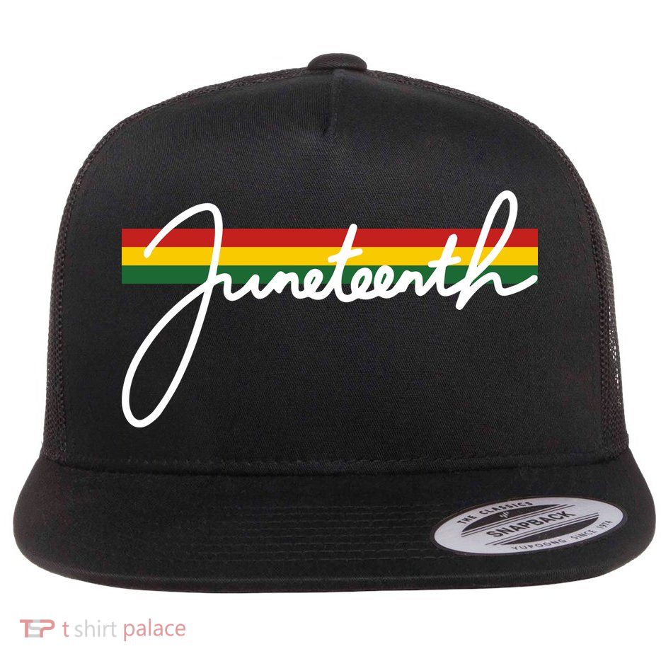 Juneteenth Cool Black History Flat Bill Trucker Hat
