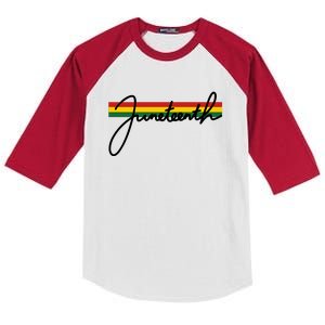 Juneteenth Cool Black History Kids Colorblock Raglan Jersey