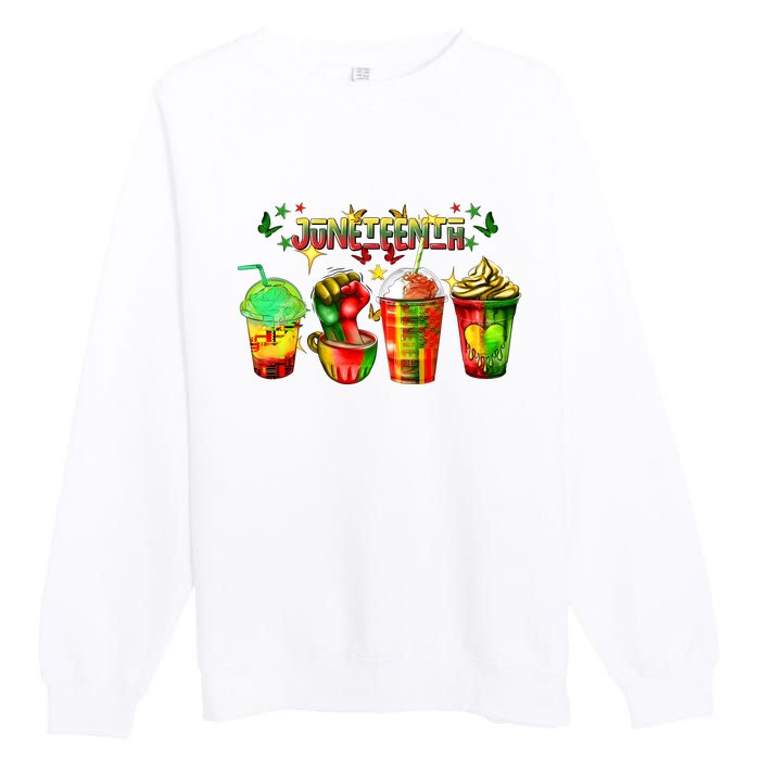 Juneteenth Coffee Black Lives Matter Premium Crewneck Sweatshirt