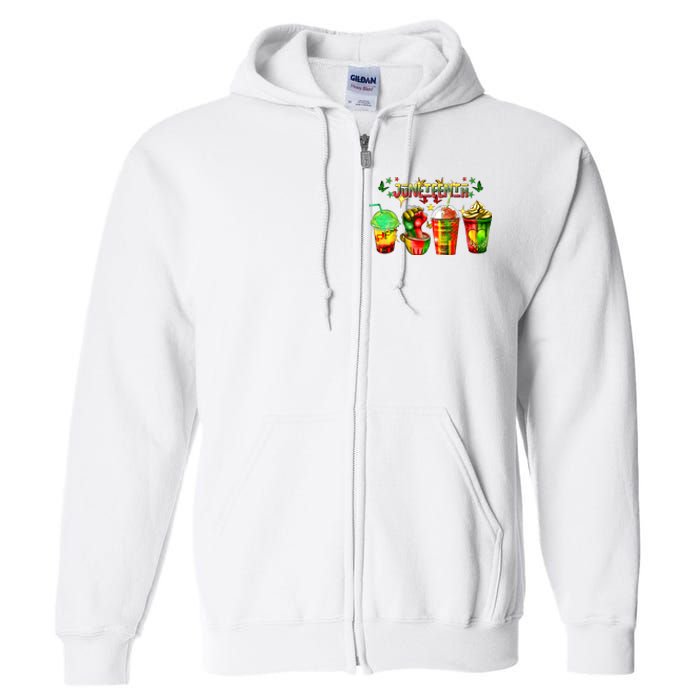 Juneteenth Coffee Black Lives Matter Full Zip Hoodie