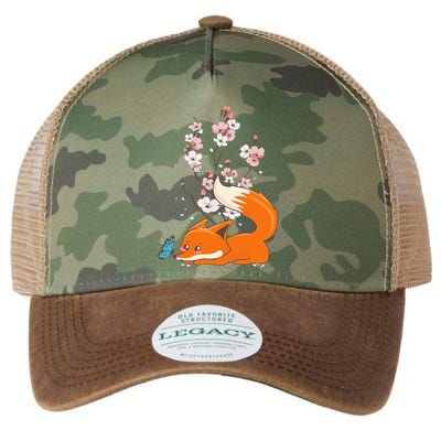 Japanese Cherry Blossom Flower Sakura Kawaii Fox Legacy Tie Dye Trucker Hat