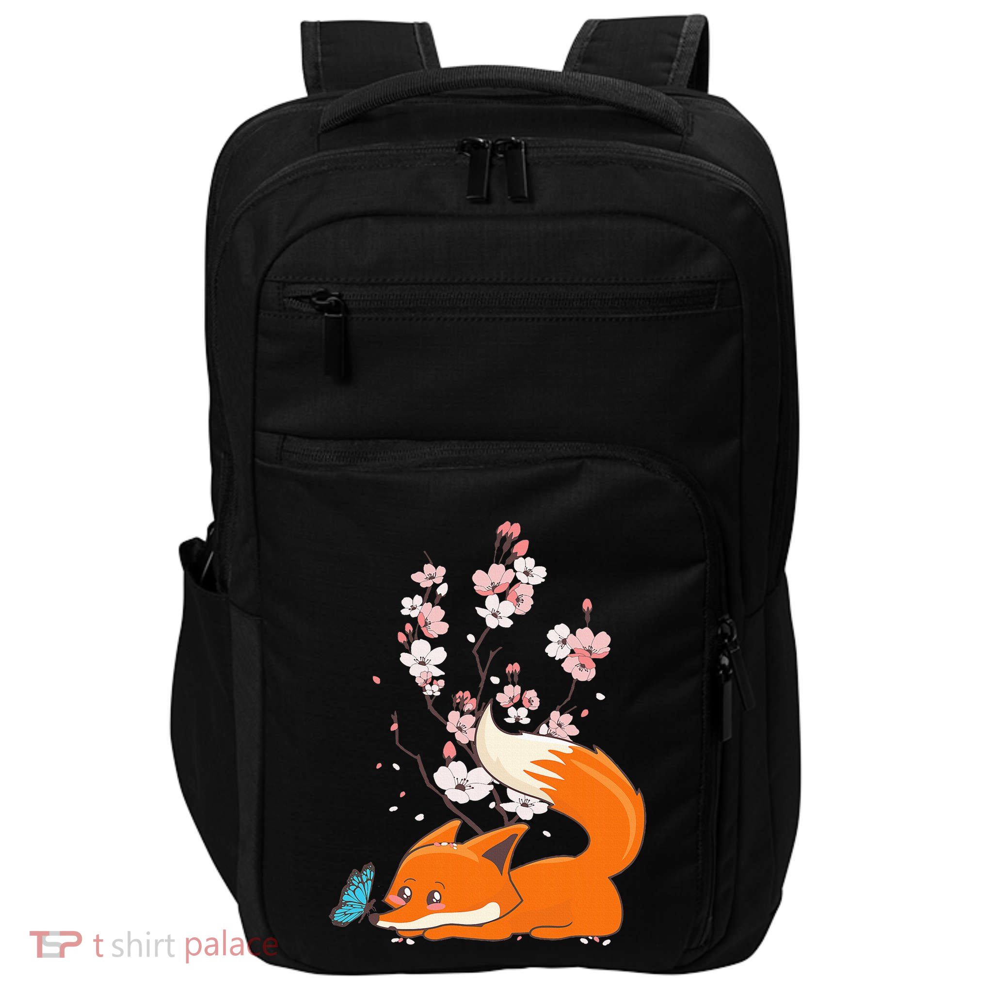 Japanese Cherry Blossom Flower Sakura Kawaii Fox Impact Tech Backpack