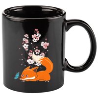 Japanese Cherry Blossom Flower Sakura Kawaii Fox 11oz C Handle Ceramic Mug