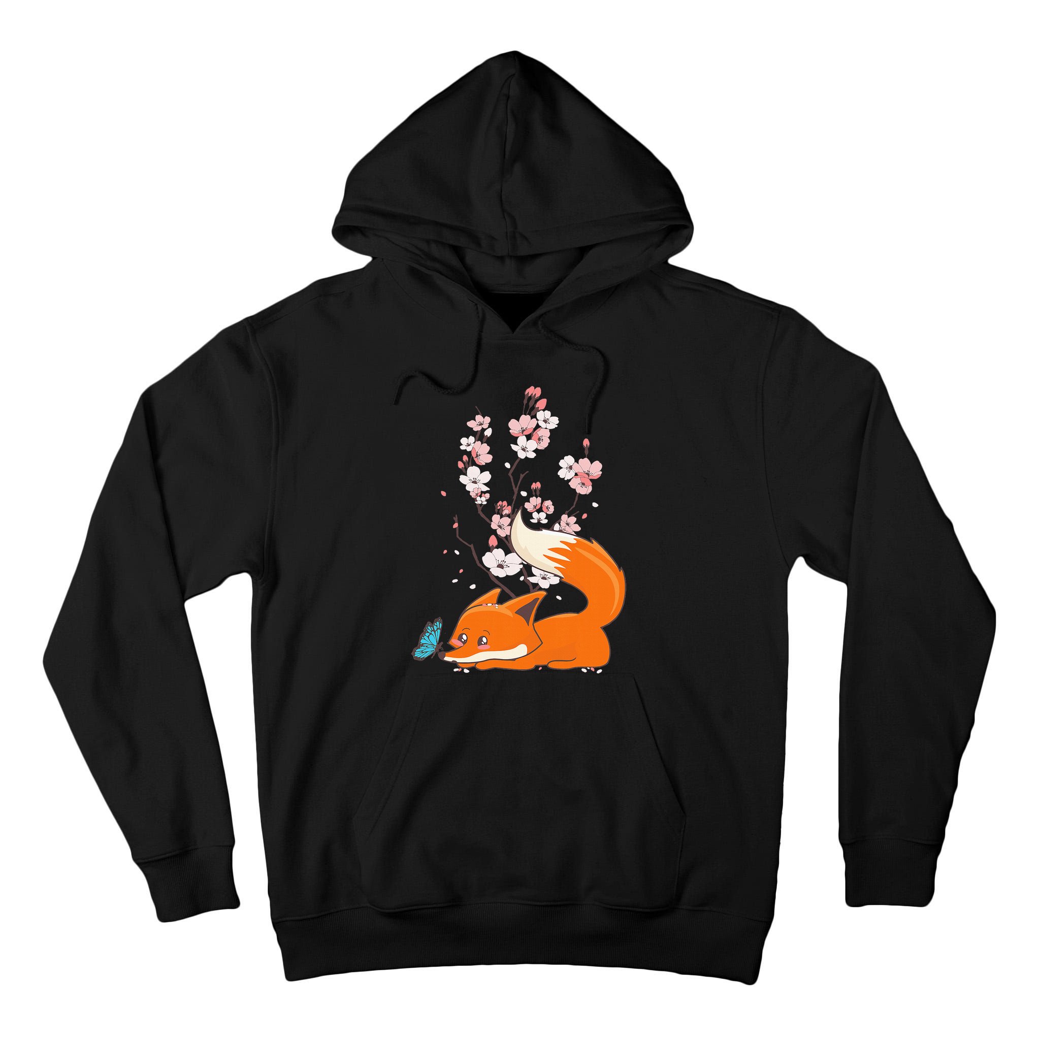 Japanese Cherry Blossom Flower Sakura Kawaii Fox Tall Hoodie