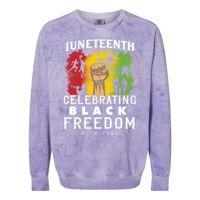 Juneteenth Celebrating Black Freedom 1865 Colorblast Crewneck Sweatshirt