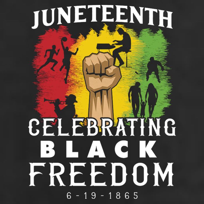 Juneteenth Celebrating Black Freedom 1865 7 Panel Mesh Trucker Snapback Hat