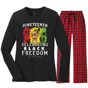 Juneteenth Celebrating Black Freedom 1865 Women's Long Sleeve Flannel Pajama Set 