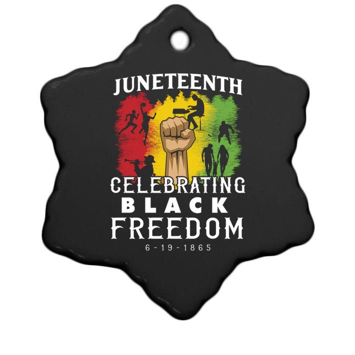 Juneteenth Celebrating Black Freedom 1865 Ceramic Star Ornament