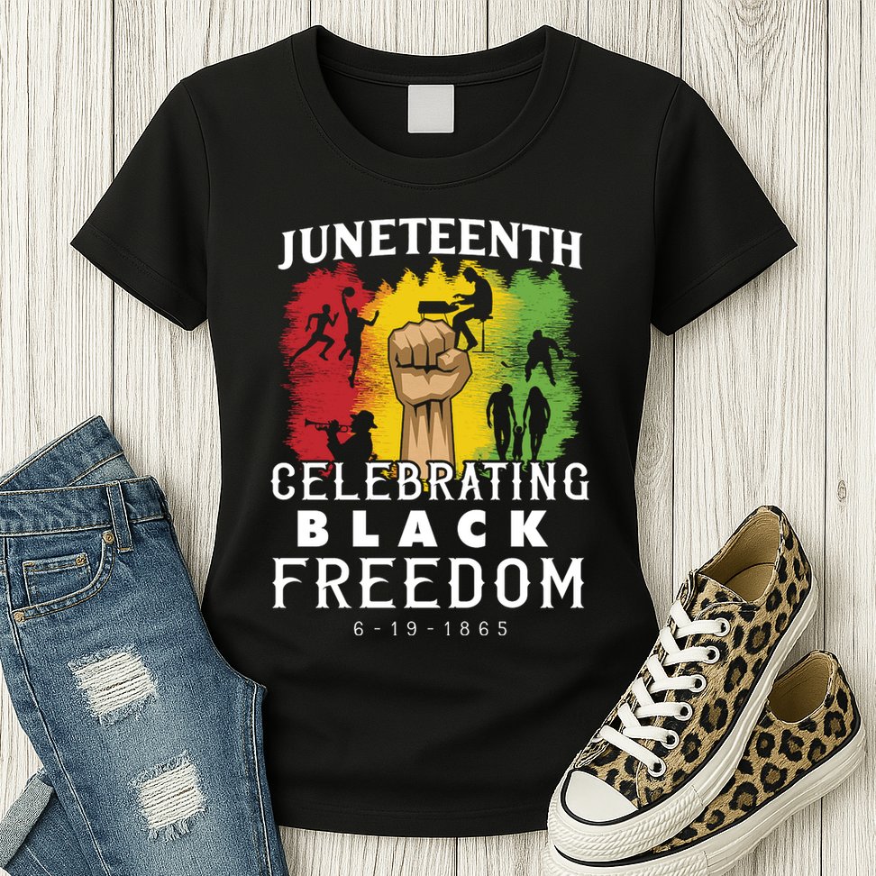 Juneteenth Celebrating Black Freedom 1865 Womens T-Shirt