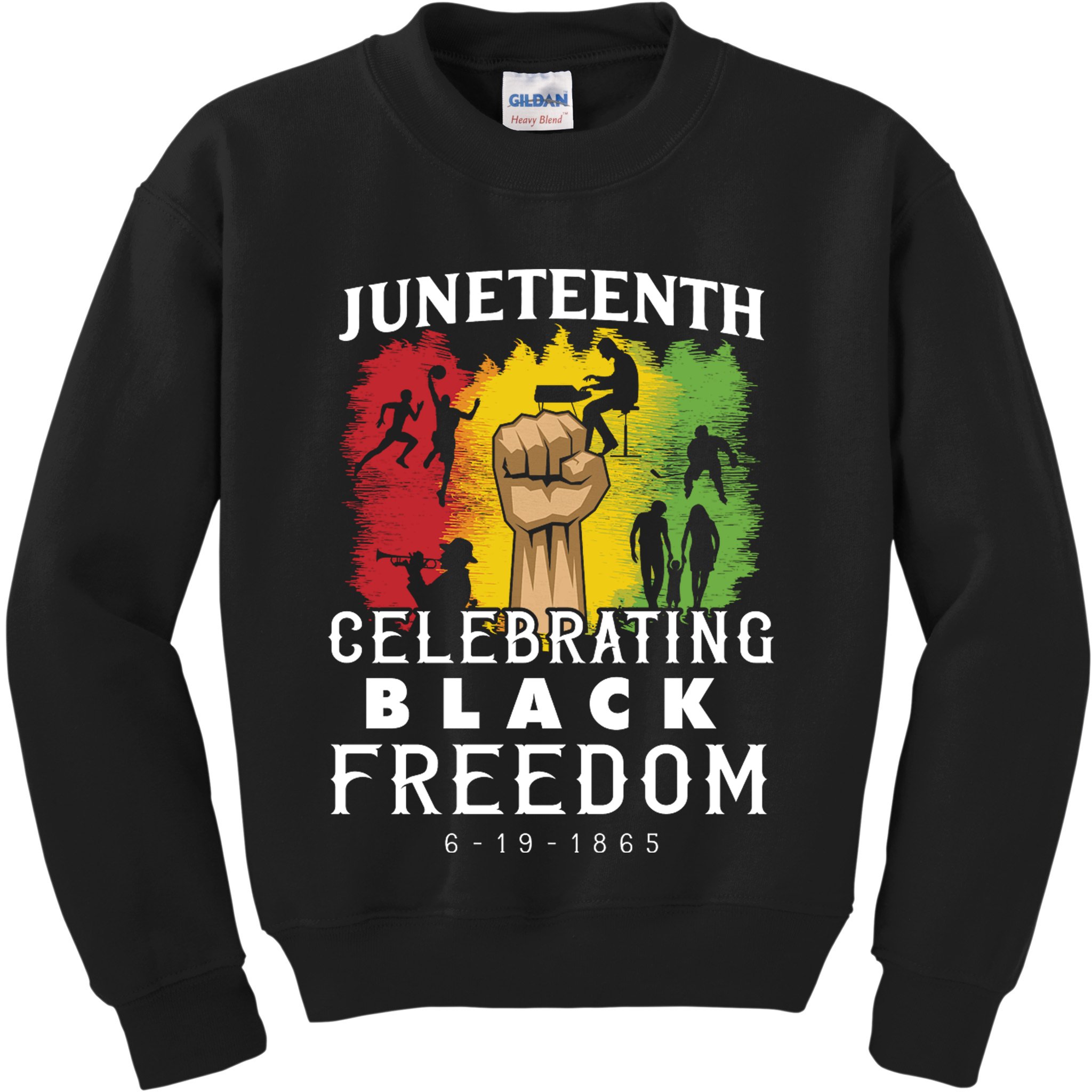 Juneteenth Celebrating Black Freedom 1865 Kids Sweatshirt