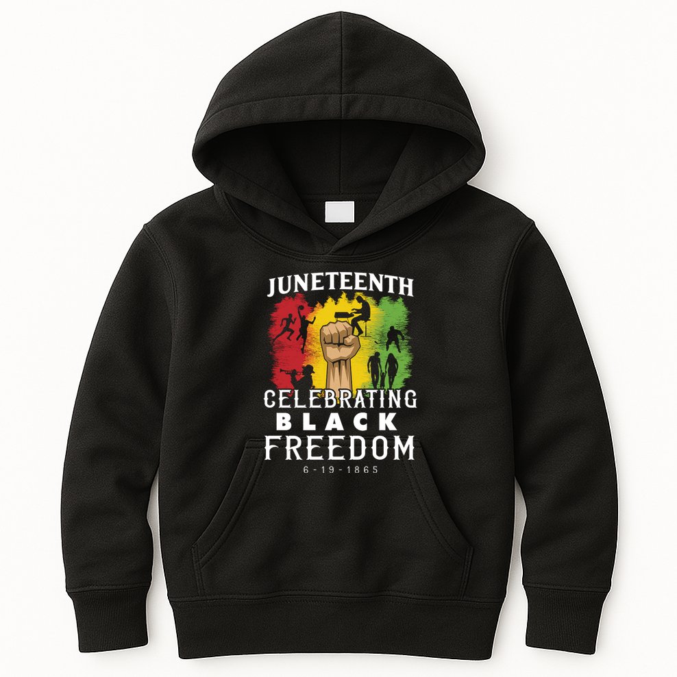 Juneteenth Celebrating Black Freedom 1865 Kids Hoodie