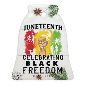 Juneteenth Celebrating Black Freedom 1865 Ceramic Bell Ornament