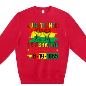 Juneteenth Celebrating Black Freedom 1865 African American Premium Crewneck Sweatshirt